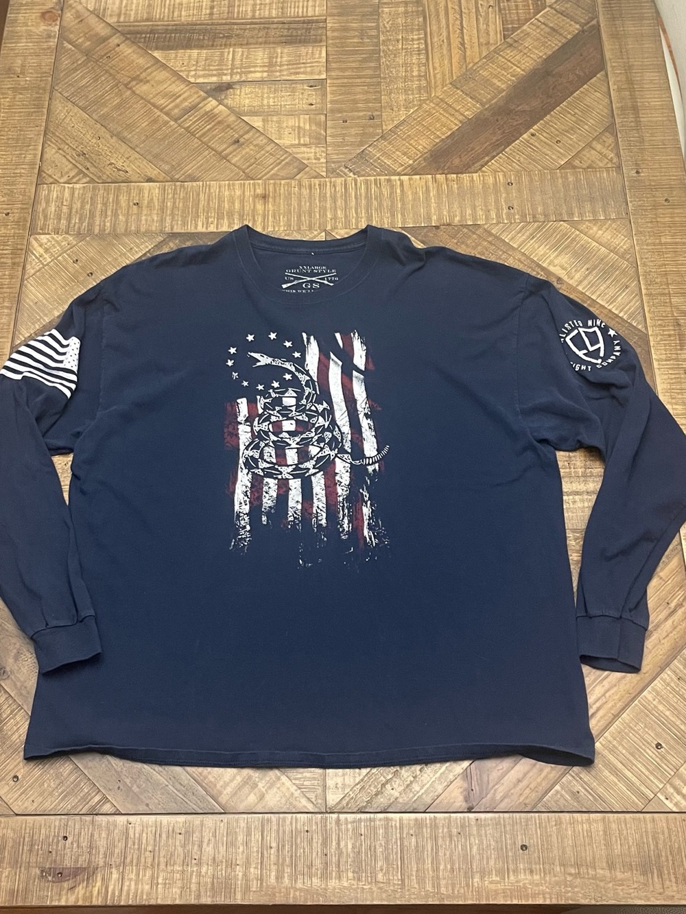 Grunt Style x Enlisted Nine Men's XXL Long Sleeve Gadsden Betsy Ross Flag Shirt
